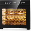 Food Dehydrator, 650W Powerful Fruit Dryer Machine with Adjustable Timer & Temperature, 8 Stainless Steel Trays, Quiet Operation, for Jerky, Fruits, Herbs, Dog Treats