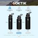 Sports Water Bottle 32oz, Insulated Water Bottle with Handle,Stainless Steel,Simple Modern,Suitable for Travel, School, Boy, Girl(Black)