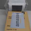 YORY 3 cup Plastic Food Storage Containers with Lids Nestable Freezer Dishwasher Safe Rectangle Container Set,5-Pack