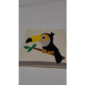 CLCROBD Foldable Animal Cube Storage Bins Fabric Toy Box/Chest/Organizer for Kids Nursery, 13 inch (Toucan)