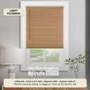 Cordless Light Filtering Mini Blind - 36 Inch Width, 64 Inch Length, 1" Slat Size - Woodtone - Cordless GII Morningstar Horizontal Windows Blinds for Interior by Achim Home Decor