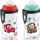 NUK Active Sippy Cup, 10 oz, 2 Pack, Disney's Cars, Lightning McQueen, BPAFree, SpillProof, Transition Cup