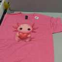 Valentine Cute Pink Axolotl Lovers Heart Girl Women Kid T-Shirt, L