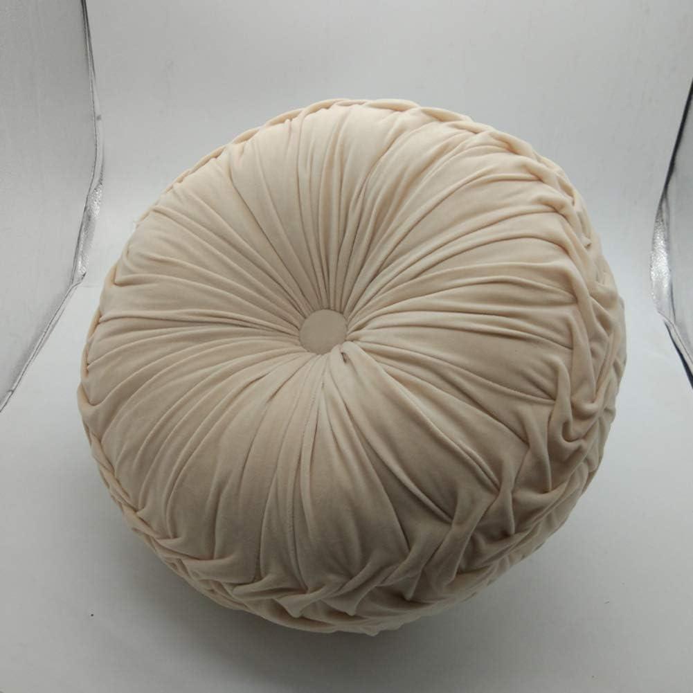 Round Thicken Back Cushion, Soft Pumpkin Plush Chair Pad Cushion Nordic in The Seat Cushion Floor Pads Pillow for Pet Bay Window Tatami Sofa Bed-Yellow Diameter 15.7"