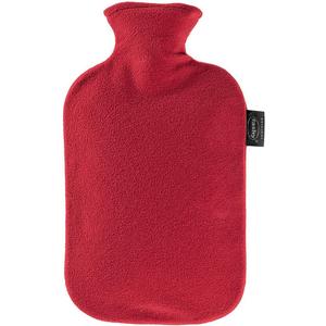 Fashy Hot Water Bottle with Fleece Cover Cranberry - Made in Germany