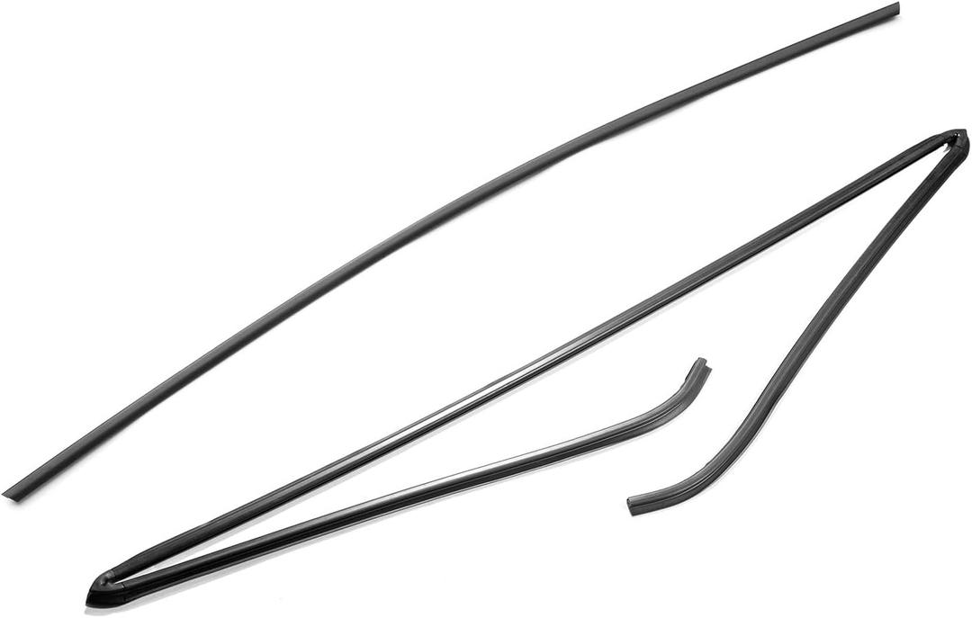 Front and Rear Upper Windshield Moulding Seal Compatible with BMW E60 E61 525i 530i 545i 550i M5 (Replaces 51317166841 + 51317027916)