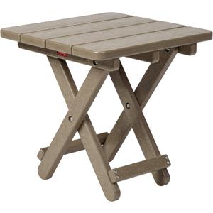 Keter Lakeside Adirondack Deluxe Patio Side Table - Perfect for Outdoor Fire Pit Seating and No Assembly, Weatherwood