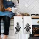 Funny Pug Dog Kitchen Towels Set of 2, Funny Dog Kitchen Decor, Dogs Gifts for Women Men Hand Towel, Black and White Pet Owner Gift Decorative Tea Towels Dish Towel 16x24 Inch