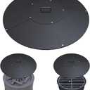 32" Round Fire Pit Lid Fits for Bonfire Pits up to 30", Metal Cover with Handle, All-Weather Resistance Outdoor Firepit Accessory, Smokeless Fire Pit Cover for Fire Tables