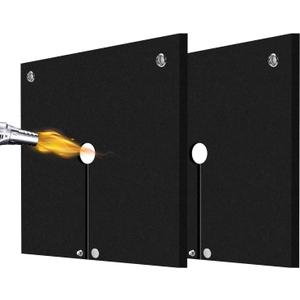 1/4"(6mm) Welding Blanket Fireproof 2 Pack, Graphite Carbon Felt Flame Resistant up to 3000, Soldering Flame Retardant Protective Mat, Brazing Heat Shield for Torch, Plumbing, 12" x 12"