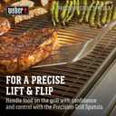 Weber Precision Grill Spatula, Silver – Stainless Steel BBQ Spatula with 3‑Sided Beveled Edge, Non‑Slip Soft‑Touch Handle, Hanging Loop, Dishwasher Safe - Grill Accessory