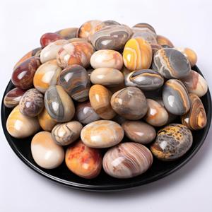 Polished Crazy Lace Agate Crystal Stone Set - 72 Pcs, 0.5" 10 oz Handpicked Natural Tumbled Gemstones Rocks, Pebbles for Reiki, Healing, Home Decor