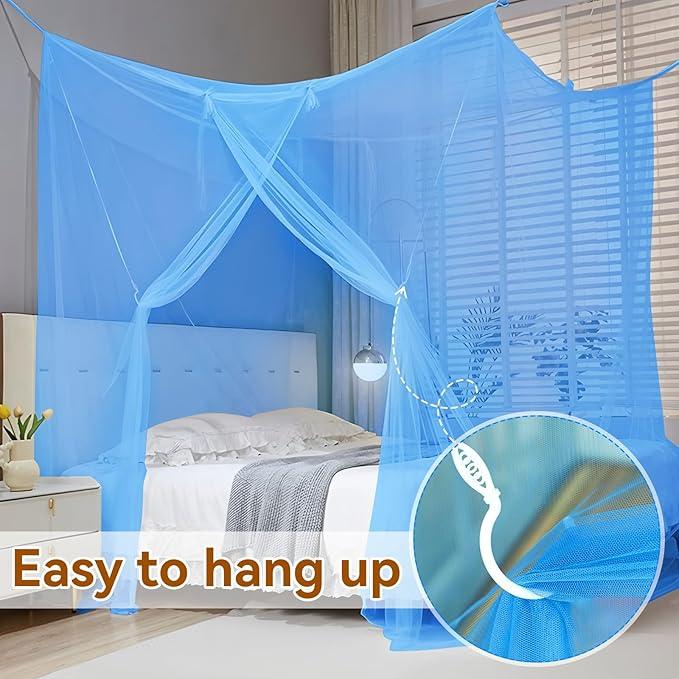 Mosquito Netting for Bed Mosquiteros para Camas Rectangular Bed Canopy with One Opening Mosquito Bed Net for Camping Indoor Outdoor (Blue, L79 x W47 x H71 Inch)