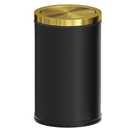 Black and Gold Bathroom Trash Can,Bathroom Garbage can with Swing LidSmall Trash Can with Flipping Lid, 4.8gal Garbage cans for Bedroom,Living Room, Guest Room,Office,Hotel(4.7gal-Black)