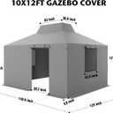 10' x 12' Universal Winter Gazebo Cover, Waterproof Enclosed Cover with Sidewalls & Ventilated Mesh Windows, Outdoor Storage Cover for Hardtop Gazebos (Gazebo not Included)