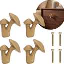 Wenqik 4 Pcs Mushroom Cabinet Knobs Vintage Retro Gold Metal Mushroom Drawer Knobs Dresser Pull Handles for Kitchen Cupboard Wardrobe Cabinet Door Decor Hardware, 1.38 x 1.73 Inch