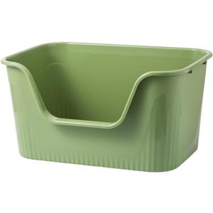 Extra Large Litter Box with High Sides 25.27" Lx17.83 Wx13.11 H,Anti-Splashing,Tool-Free Assembly,Multi Kitty Cat Litter Box,Jumbo (Green)
