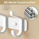 pickpiff Coat Rack Wall Mounted Heavy-Duty: Metal Coat Hanger 6 Hooks for Hanging Hat, Clothes, Robe, Keys, Backpack, Bathroom Towels, Jacket, Purse - Closet, Door, Entryway, Mudroom (White, 1 Pack)