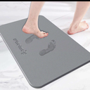 Bath Stone Mats Diatomaceous Earth Bath Mat Fast Water Drying Super Absorbent Diatomite Mat with Non-Slip for Bathroom Shower Floor,Kitchen Absorbent Pad,15.35x23.62inch,Grey,Hard 1-Pack