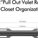 12" Valet Rod for Closet Pull Out (2 Pack, Black)
