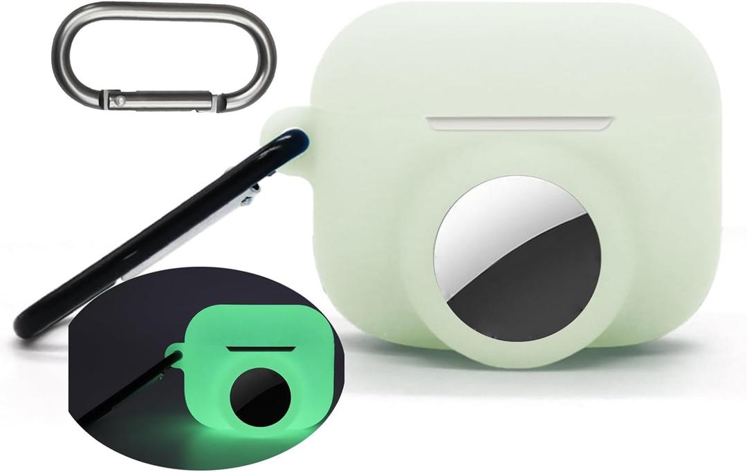 Glow Green 2 in 1 Case Compatible for Airpods Pro 3 and Airtag Case Combo Set, Silicone GPS Tracker Cover Holder, Soft Shock-Proof Anti-Scratch Anti-Lost,Glow Green
