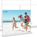 Acrylic Picture Frames 8x10 inches, 4 Pack Clear Plastic Picture Frames Holder Standing,8x10 Double Sided Picture Desktop Display for Photo Home Office - Horizontal (10x8")