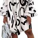 WOKANSE Women's Casual Plus Size Shirred Dresses Off Shoulder Bell Sleeves Ruffle Loose Stretchy Neck Midi Dress,3XL