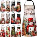 Geyoga 12 Pcs Waterproof Seasonal Aprons Holiday Kitchen Aprons Adjustable Cooking Aprons for Valentines St Patrick's Easter (Bright Color)
