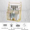 Floor Standing Scarf Display Stand, Metal Freestanding Scarf Holder Organizer, Towel Rack for Commercial Clothing Retail Store Sheets Suit Pants (Color : Gold, Size : 80X40X150CM)