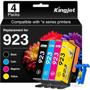 923 Ink Cartridges Combo Pack Replacement for HP 923 Ink Cartridges for HP Printers Work for HP OfficeJet Pro 8130e 8135e 8139e 8138e 8122e 8124e 8120 8122 8120e Printer Ink (4 Pack)