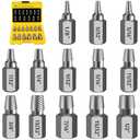 Topec Easy Out Screw Extractor Set 13-Piece, Multi-Spline Easy Out Bolt Extractor Kit, CR-MO Steel Hex Head Remover for Stripped, Broken, Rounded, Rusted Bolts, Screws and Nuts