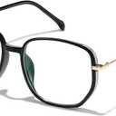 JOLLYNOVA Blue Light Blocking Glasses for Women，Oversized Lightweight TR90 Fashion Computer Eyeglasses