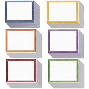 Best Paper Greetings 96 Sheets Certificate Paper for Printing - Customizable Blank Cardstock with Colored Borders for Graduation Diploma, Achievement Awards, Documents (8.5 x 11 in, 6 Assorted Colors)