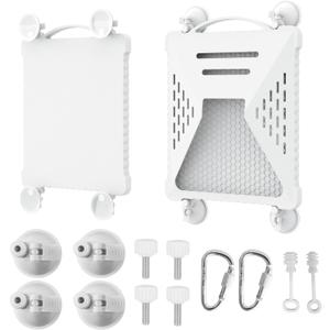 ACOVE Suction Car Cup Mount for Starlink-Mini,2-in-1 Satellite Dish Mounts Protective Silicone Case & Strong Suction Cup Stable Satellite Signal with Hook & Handle for Car Window/RVs/Road Trips,White