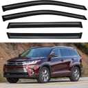 Window Visors Rain Guards for 2014 2015 2016 2017 2018 2019 Toyota Highlander, Out-Channel Window Vent Wind Deflectors Visors Shades for 14-19 Highlander