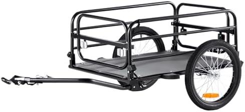 VEVOR Bike Cargo Trailer, 88/100/160 lbs Load Capacity, Heavy-Duty Bicycle Wagon Cart, Foldable Compact Storage with Universal Hitch
