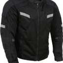 Milwaukee Leather MPM1792 Men's Black CE Armored Textile Motorcycle Jacket- All Season Biker Jacket (4X-Large)