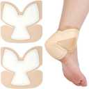 Heel Bordered Silicone Foam Dressing Waterproof Adhesive Sacral Bandages with Absorbent Padding for Elbow Wrist Foot Pressure Bed Sore Hip Knee Replacement Surgery 8.26"x8.26" 2 Pack