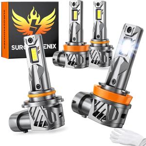 H11/H8/H9 9005/HB3 Light Bulbs Combo, 180,000LM, 1000% Brighter