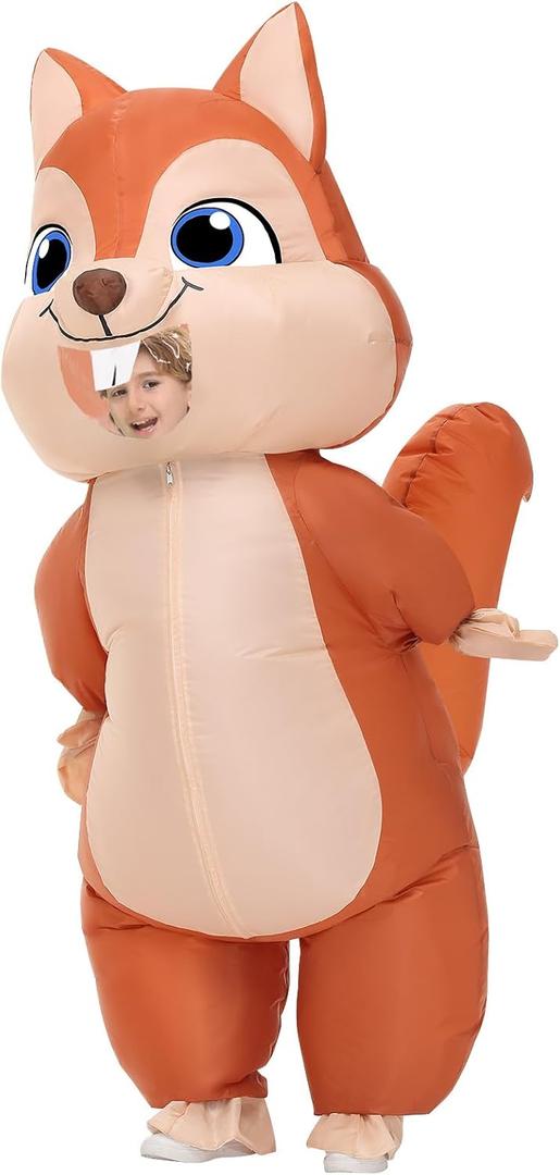 Spinosaurus Inflatable Squirrel Costume Kids Thanksgiving Inflatable Costume Christmas Blow Up Squirrel Costumes Halloween Inflatable Suit for Boys Girls