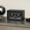 ROTHWELL Double Watch Winder for Automatic Watches with Quiet Motor with Multiple Speeds and Rotation Settings (Black/Grey)