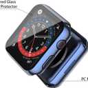 2 x Misxi 2 Pack Hard PC Case with Tempered Glass Screen Protector Compatible with Apple Watch Series 9 (2023) Series 8 Series 7 45mm, Ultra-Thin Cover for iWatch S9/S8/S7, 1 Blue + 1 Transparent