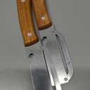 2 Pack Multifunctional Vegetable Peeler, 2-in-1 Kitchen Peeler with Bottle Opener, Sharp Stainless Steel Swivel Blade, Wooden Handle, for Potato, Carrot, Apple & Fruits