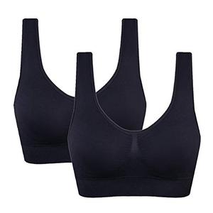 Women's Comfort Workout Sports Bra Low-Impact Activity Sleep Bras 2 Black XL