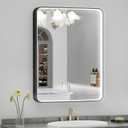 LED Mirror for Bathroom 24X32 Inch Black Framed with Anti-Fog, Stepless Dimmable, Front Lit, LED Bathroom Vanity Mirror for Wall, Memory Function, Tempered Glass, Shatter-Proof