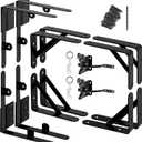 Anti Sag Gate Kit - Gate Corner Bracket-90 Degree Bracket with Gate Hinges Heavy Duty for Wooden Fences - No Sag Gate Corner Brace Bracket for Doors, Driveway (2 Set Gate Kit and 2 Latch)