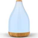 Essential Oil Diffuser for Home, Modern Dcor Aromatherapy Diffusers Large Room Fresh Air Scent, 300ml Ultrasonic Cool Mist Humidifier, 1-3-6H Timer Auto Shut-Off, 7 Color Light (No Remote) (Brown)