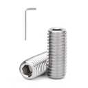 3/8-16 x 5/8'' (20 Pack) Set Screws, 304 Stainless Steel 18-8, Internal Hex Head Allen Drive Cup Point Screws (with Hex Key Wrench)