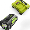 40 Volt Battery and Charger Replacement for Ryobi 40V Battery and Charger Kit 6.0 Ah Lithium-Ion Battery Set OP40602