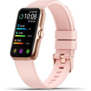 Health Fitness Tracker, Smart Watch with 24/7 Heart Rate and Blood Oxygen Monitor, Sleep Tracker with IP68 Waterproof, Activity Tracker Pedometer Step Counter for Women Men (Pink Purple)